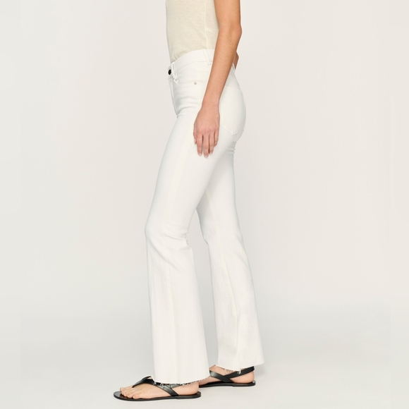 DL1961 Bridget Boot White Raw Hem High Waist Jeans Womens Plus Size 18W NWT - Picture 5 of 14